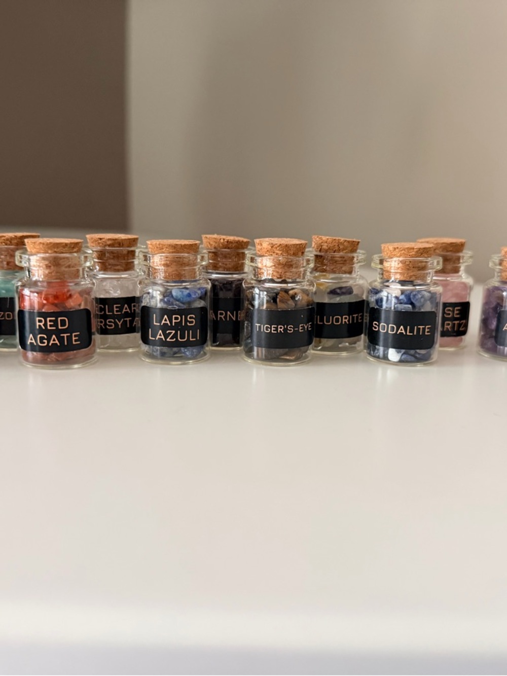 Mini Gemstone Bottle Collection - Lapis, Sodalite, Tiger's Eye & More